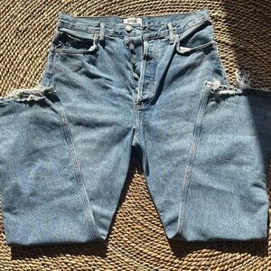 Agolde Women's Straight Leg Jeans in Light Blue